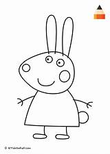 Peppa Rabbit Kolorowanka Królik Rebeka Designg Piggy Letsdrawkids sketch template