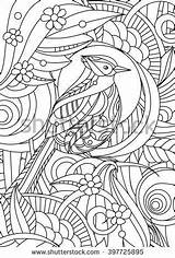 Shutterstock Magic Garden Ornament Floral Coloring sketch template