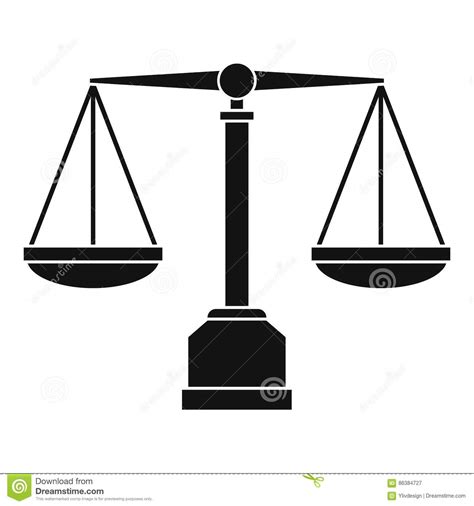 justice scale icon simple style stock vector illustration