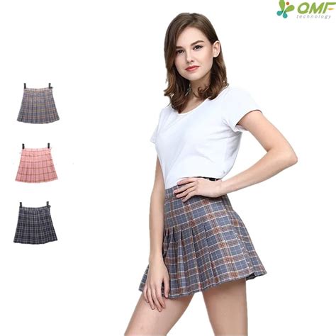 2018 tartan skirts pleated sexy women preppy style leisure miniskirts