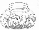 Kanak Educative Ikan Fishbowl Warni Lucu Berwarna Koleksi Emas Coloringhome Kinderart sketch template
