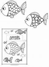 Coloriage Poissons Calendrier Mois sketch template