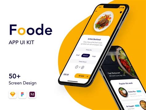 mobile food order app ui kit freebie freebiefy