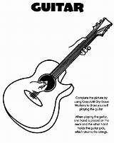 Guitar Coloring Pages Crayola Drawing Clipart Print Color Printable Sheet Library Visit Yourself Complete Popular Playing sketch template