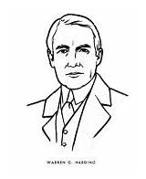Warren Harding Coloring Presidents President Printables Gamaliel Usa Pages Sheets 1923 1921 American sketch template