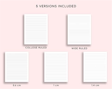 printable lined paper  college ruled paper wide ruled paper