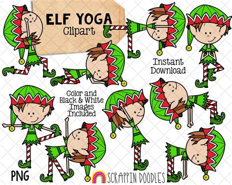 yoga elf clip art christmas stretching clipart yoga elves poses