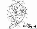 Stitch Lilo Surfing Bettercoloring Respective Owners sketch template