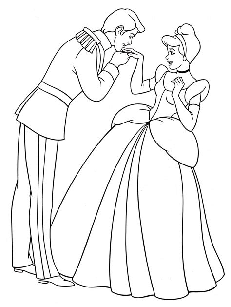walt disney coloring pages prince charming princess cinderella