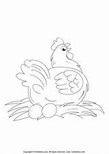 Hen Coloring Pages Color Birds Craft Print sketch template