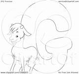 Goat Coloring Outlined Illustration Royalty Clipart Bnp Studio Vector 2021 sketch template