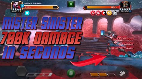 sinister   damage  seconds marvel contest  champions