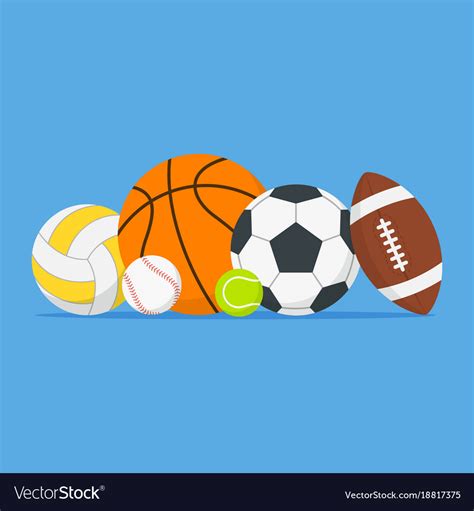 sports balls set cartoon balls icon royalty  vector