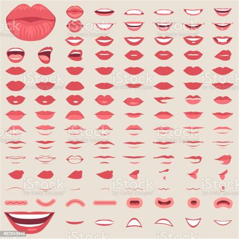 lips isolated smile male and female mouth stock illustration download