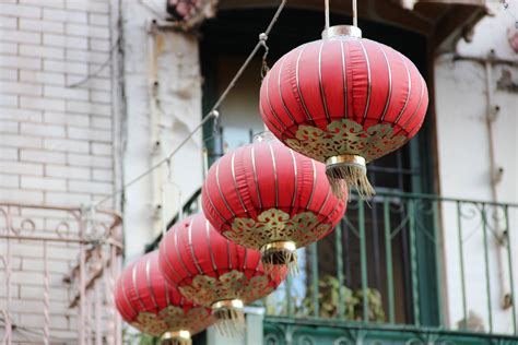 stock photo  hanging chinese lanterns