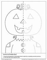 Pumpkin Symmetrical sketch template