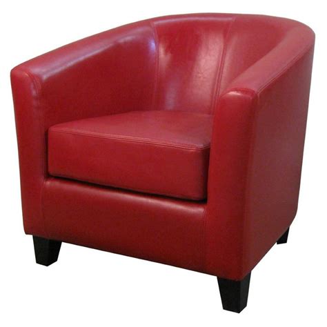 pacific direct  hayden leather tub accent chair red
