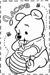 Pooh Winnie Coloring Bear sketch template