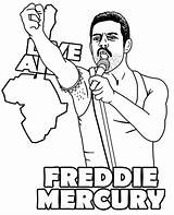 Mercury Freddie Topcoloringpages Malek Rami Singers Cartoon sketch template