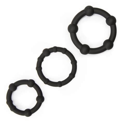 Lovehoney Get Hard Beaded Silicone Cock Ring Set 3 Count
