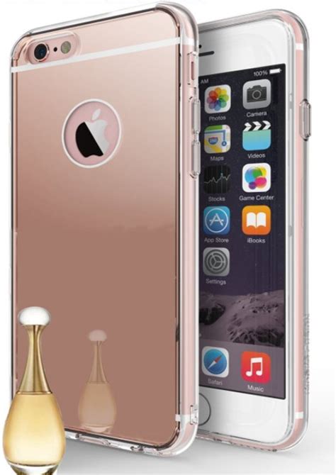bolcom apple iphone     spiegel hoesje roze siliconen
