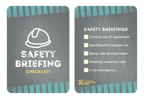 safety briefing checklist