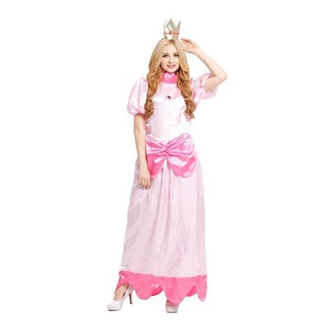 Free Shipping Adult Princess Peach Costume Women Cosplay
