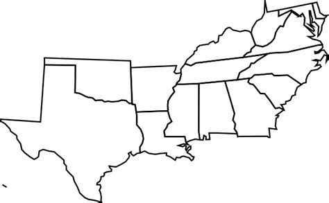 blank map south usa