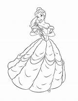 Belle Disney Coloring Pages Princess Bell Printable Drawing Kids Beauty Cartoon Colouring Line Beast Print Simple Bestcoloringpagesforkids Character Characters Bella sketch template