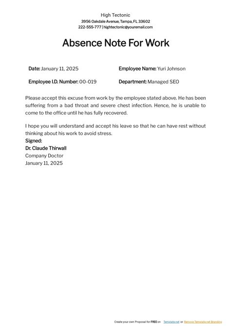 doctors note  school absence template   word google docs apple pages templatenet