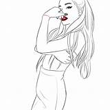 Ariana Grande Outline Drawing Colorir Drawings Desenho Escolha Pasta Getdrawings sketch template