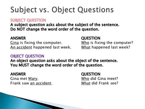 teacher rosa subject questions  object questions