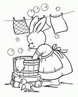 Clothes Coloring Pages Washing Colouring Printable Bunny Easter Comments Books Ables Print sketch template