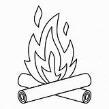 Outline Bonfire Campfire Logs Webstockreview Clipground Library sketch template
