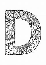 Coloring Letter Zentangle Alphabet Pages Printable Kids Abc Mandala Print Adult Letters Coloriage Supercoloring Mandalas Pattern Template Animal Stress Adults sketch template
