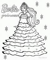 Coloring Barbie Pages Colouring Princess Popular sketch template