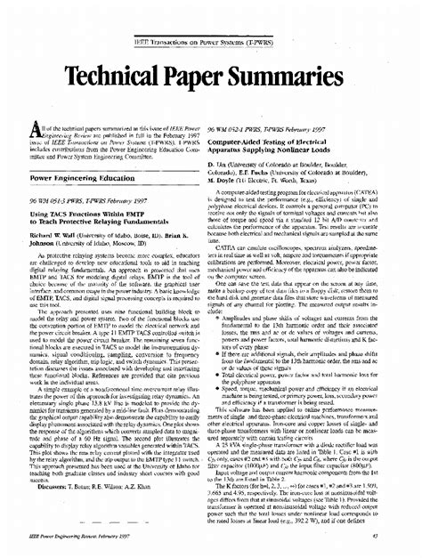 technical paper summaries ieee journals magazine ieee xplore