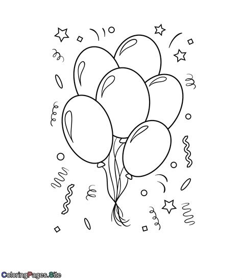 happy birthday balloons  coloring page coloring pages