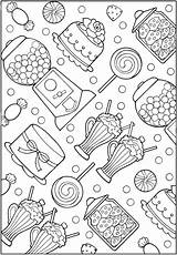 Coloring Pages Candy Sweets Adult Colouring Food Printable Sheets Kids Book Dover Publications Adults Cute Welcome Calm Choose Board Paper sketch template