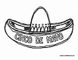 Sombrero Mayo Cinco Coloring Hat Mexican Colormegood Holidays sketch template