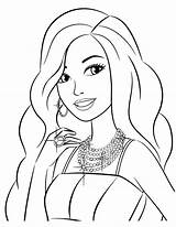 Coloring Barbie Pages Fashion sketch template