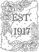 Coloring Pages Sigma Sdt 1917 Roses Tau Delta sketch template