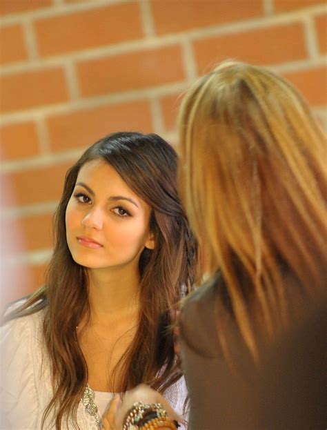 Victoria Justice Is Photographed Behind The Scenes While Doing A
