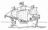 Barco Barcos Partes Pirati Pirata Piratas Filanaval Galeone Edad sketch template