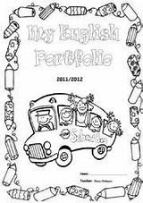 English Cover Portfolio Covers School Coloring Book Pages Worksheet Preschool Teacher Kids Esl Activities Lessons Worksheets Notebook Grade Pre Folder sketch template