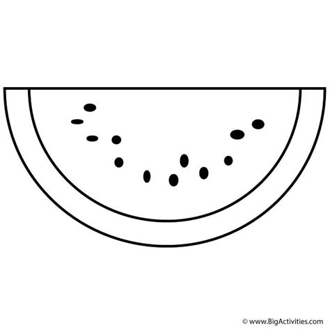 watermelon slice coloring page fruits  vegetables watermelon