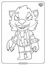 Brawl Leon Werewolf Coloringoo sketch template