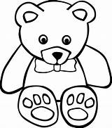 Line Simple Drawing Bear Teddy Clip Coloring Clipart Pages Osos Designs sketch template