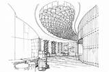 Lobby Interior Perspective Sketch Illustration Stock Template Coloring Living Preview sketch template