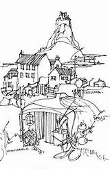 Lindisfarne Island Holy England East North sketch template